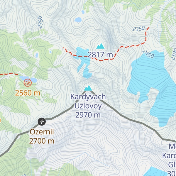 Map of Kardyvach Uzlovoy