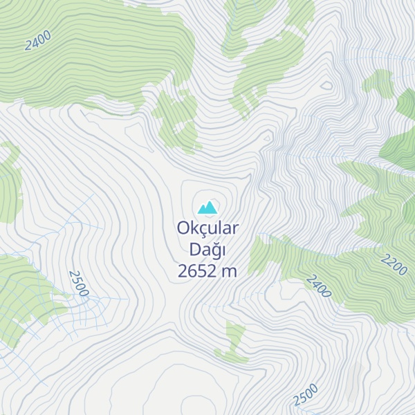Map of Okçular Dağı