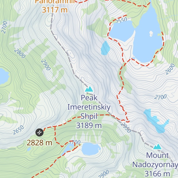 Map of Peak Imeretinskiy Shpil