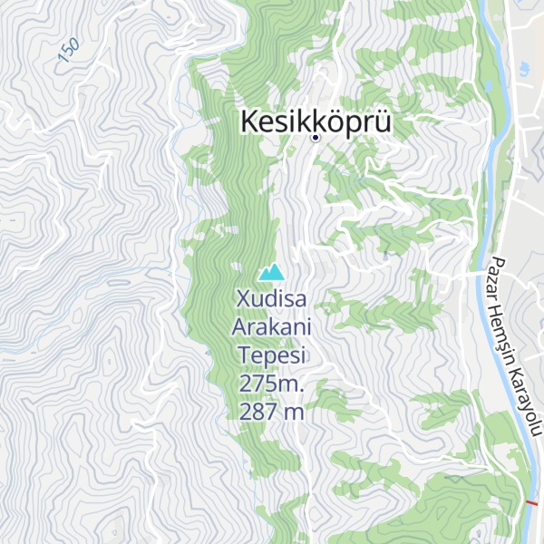 Map of Xudisa Arakani Tepesi 275m.