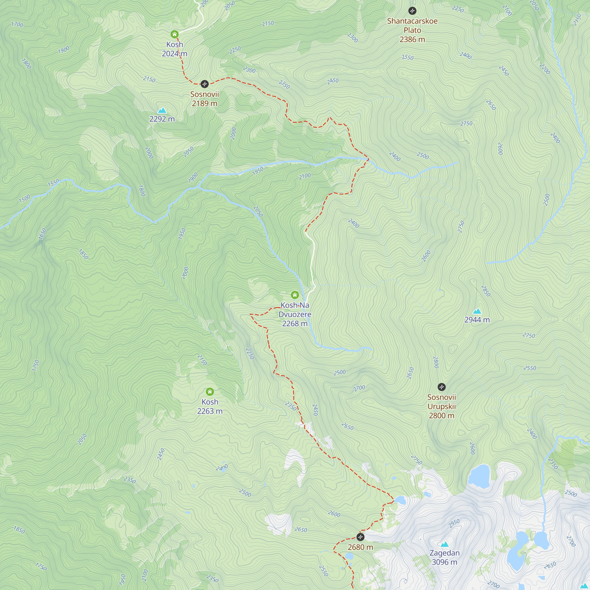 Kosh Na Dvuozere map
