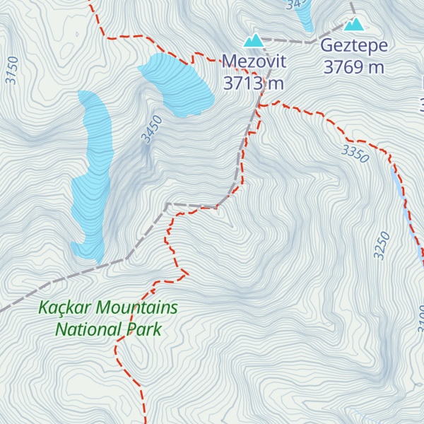 Map of Kaçkar Dağı