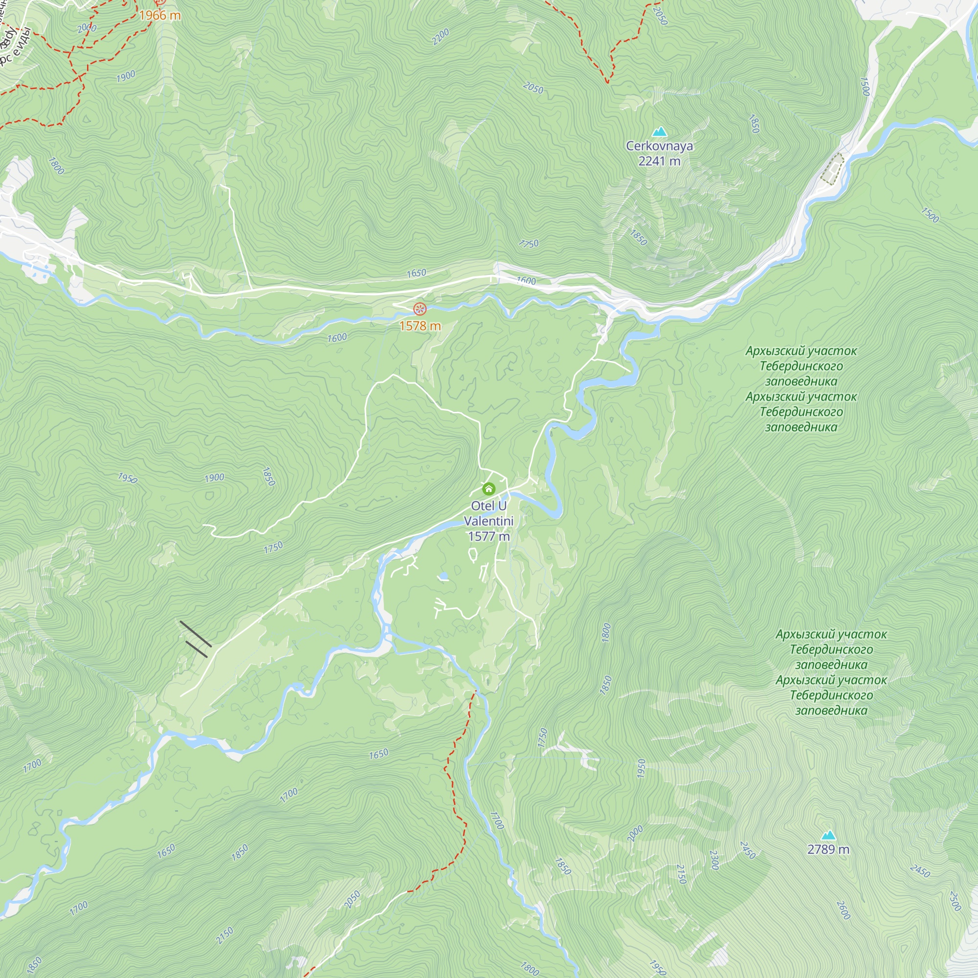 Otel U Valentini map