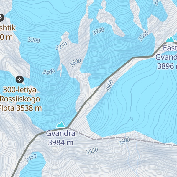 Map of შუა გვანდრა - Gvandra Centralnaya