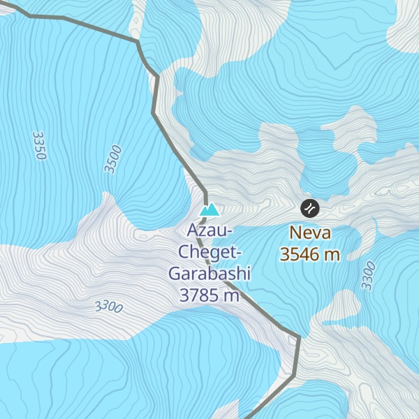 Map of Azau-Cheget-Garabashi