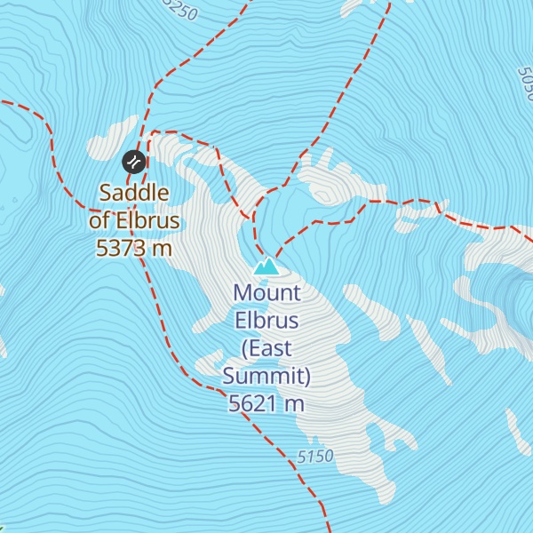 Map of Mount Elbrus (East Summit)