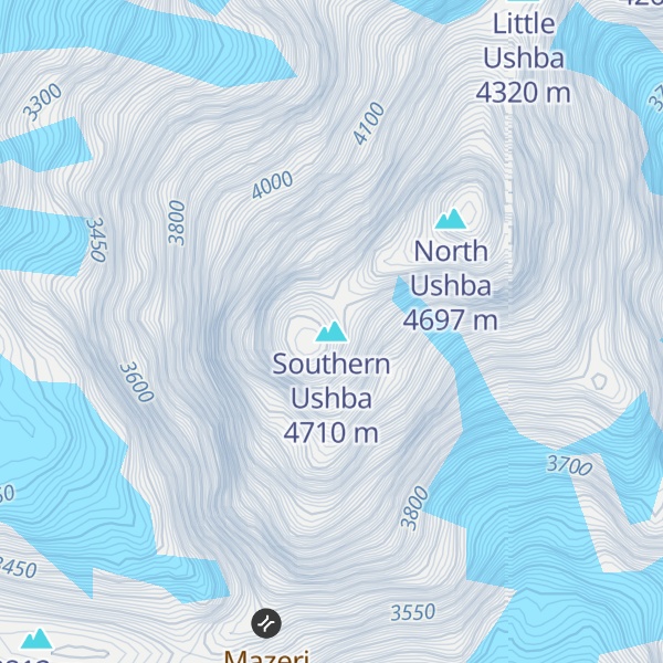 Map of Southern Ushba
