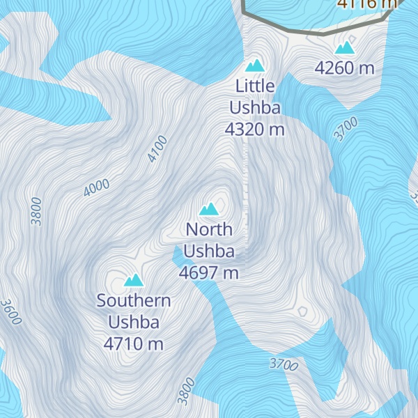 Map of North Ushba