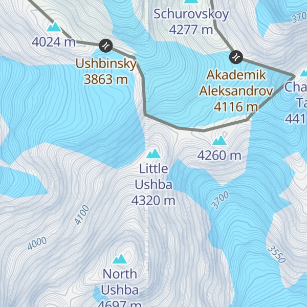 Map of Little Ushba