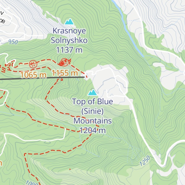 Map of Top of Blue (Sinie) Mountains