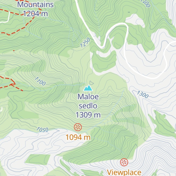 Map of Maloe sedlo