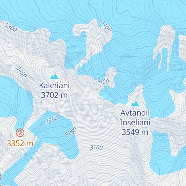 Map of Pik Komsomolets