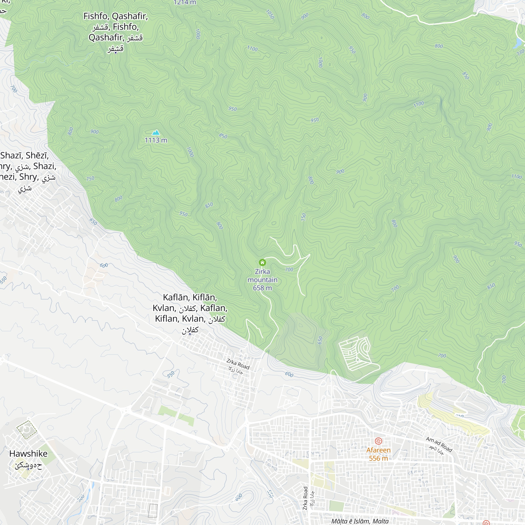 Zirka mountain map