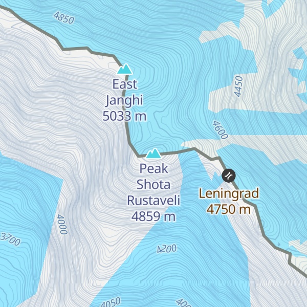 Map of Peak Shota Rustaveli