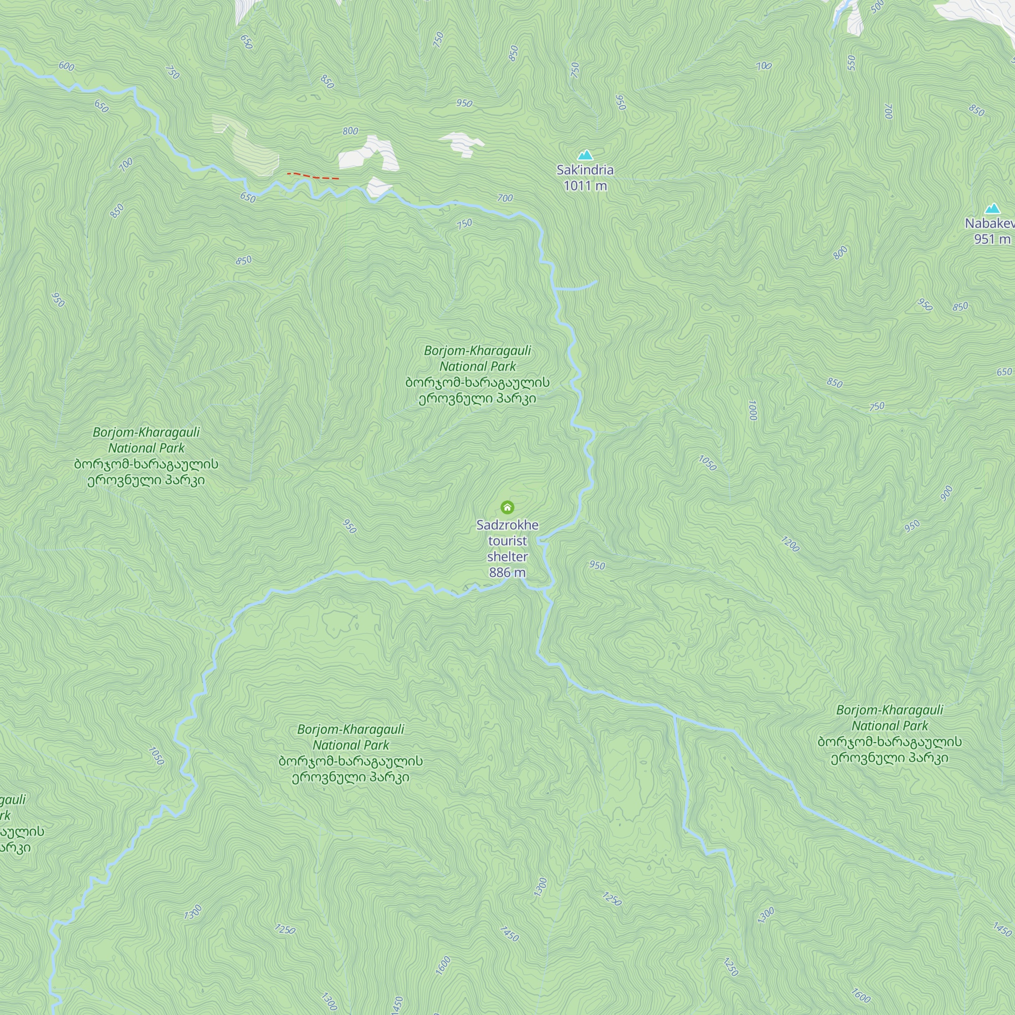 Sadzrokhe tourist shelter map