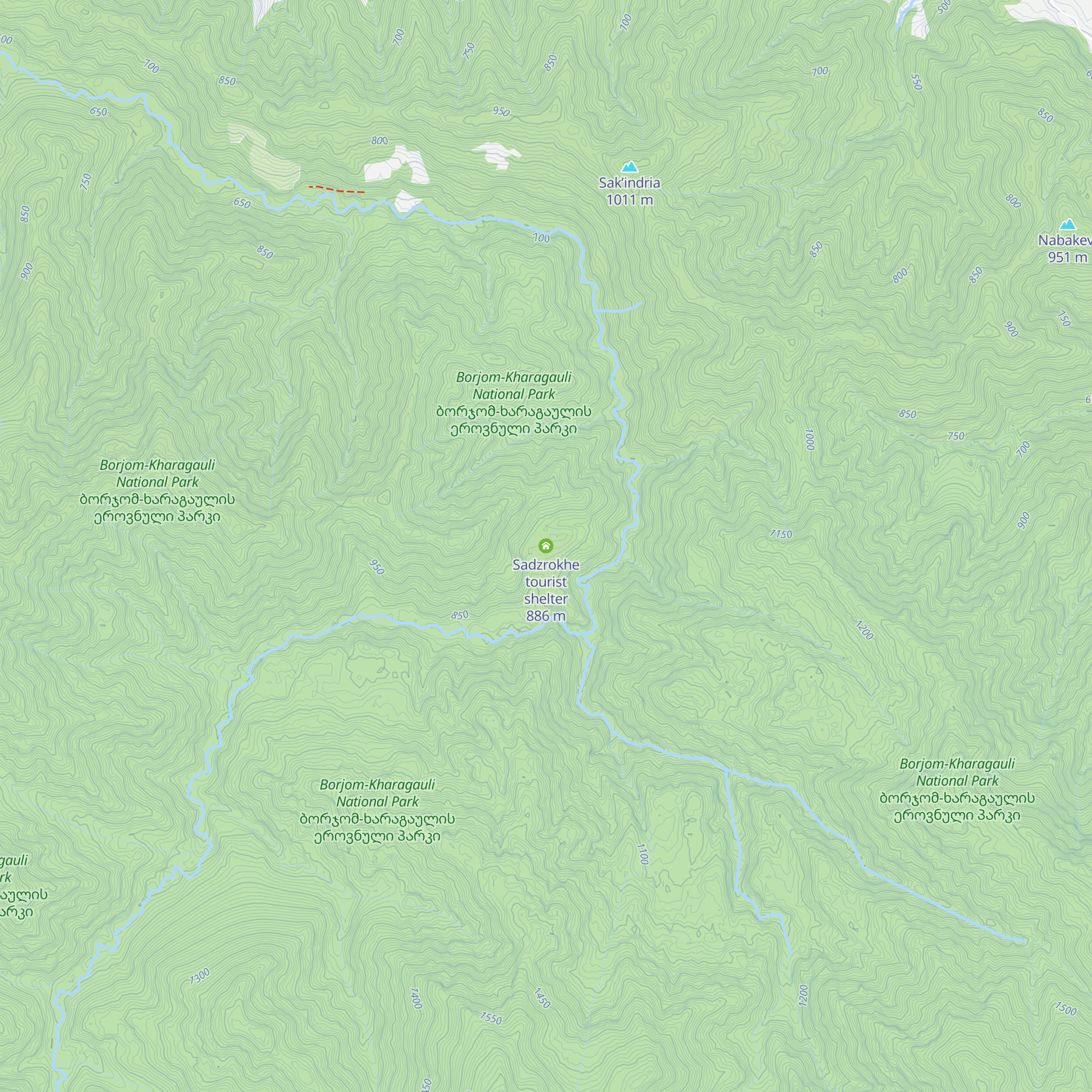 Sadzrokhe tourist shelter map