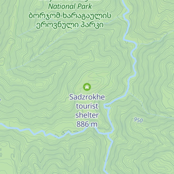 Map of Sadzrokhe tourist shelter