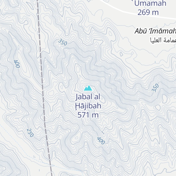 Map of Jabal al Ḩājibah