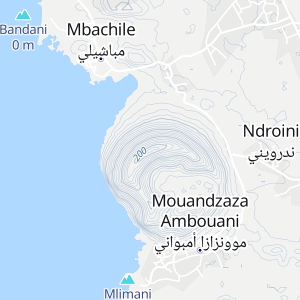 Map of Volcan Mouandzaza Ambouani بركان موونزازا أمبواني