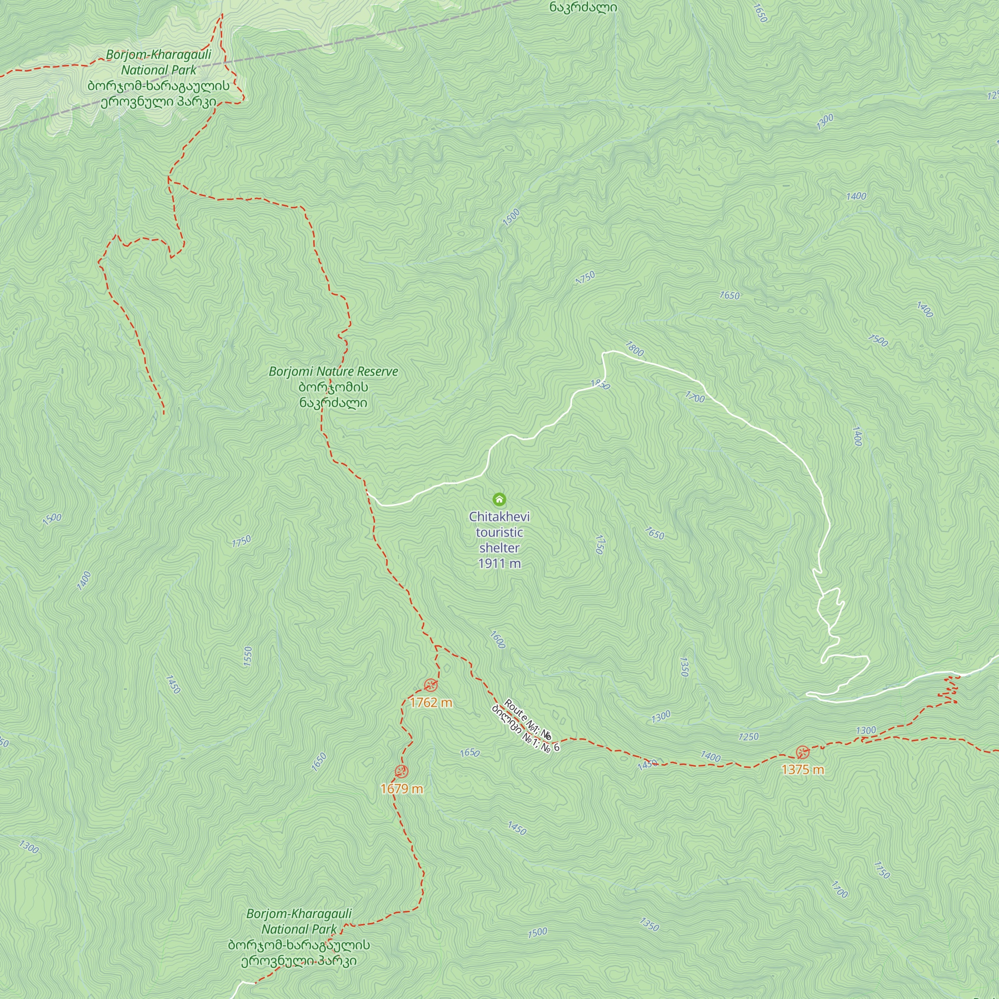 Chitakhevi touristic shelter map