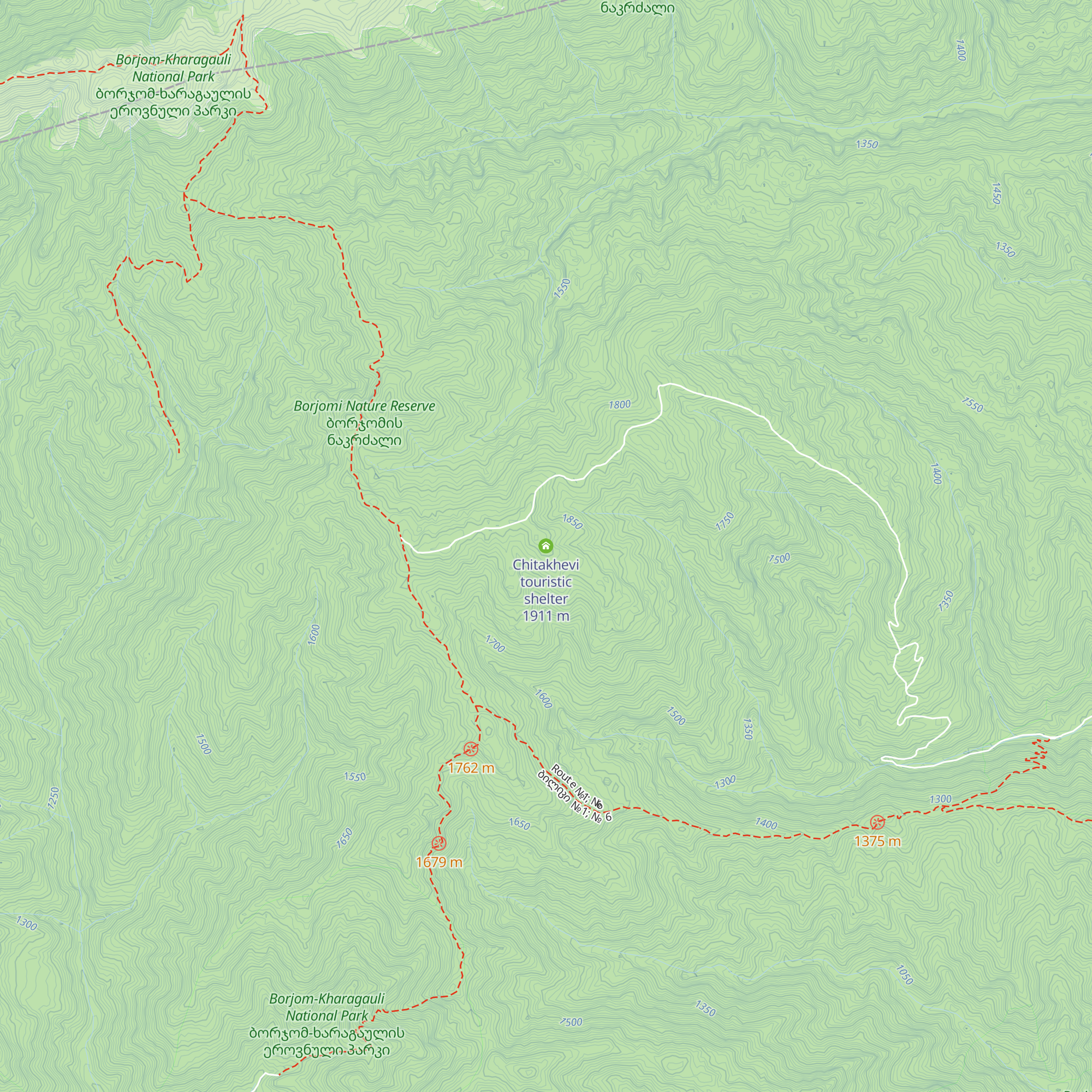 Chitakhevi touristic shelter map