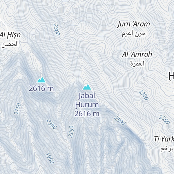 Map of Jabal Ḩurum