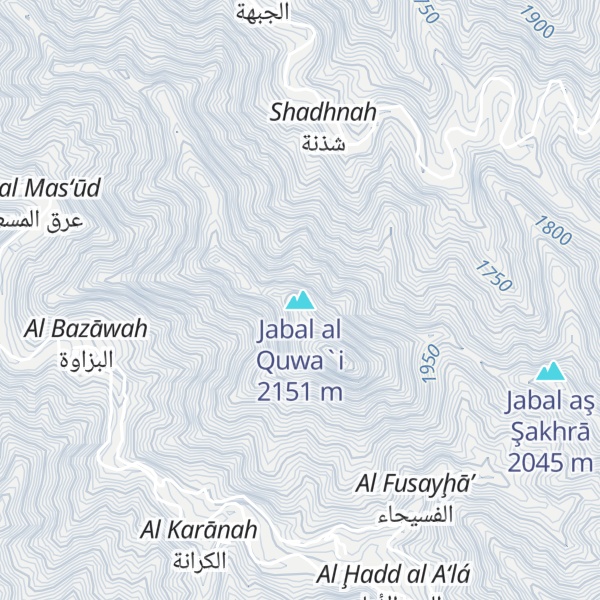 Map of Jabal al Quwa`i