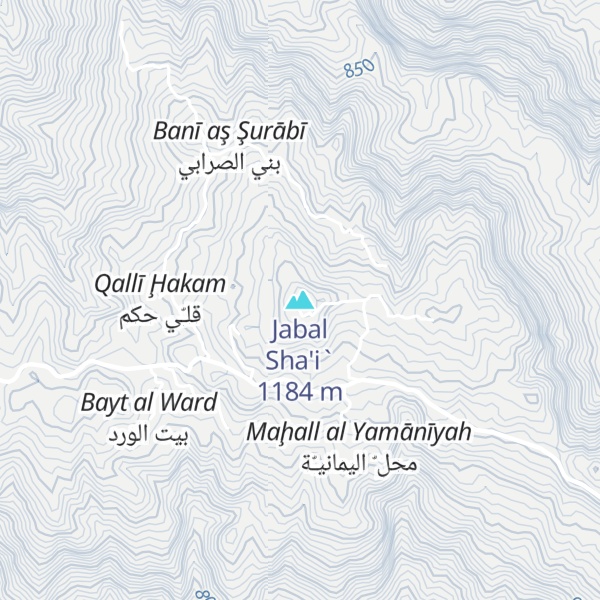 Map of Jabal Sha'i`