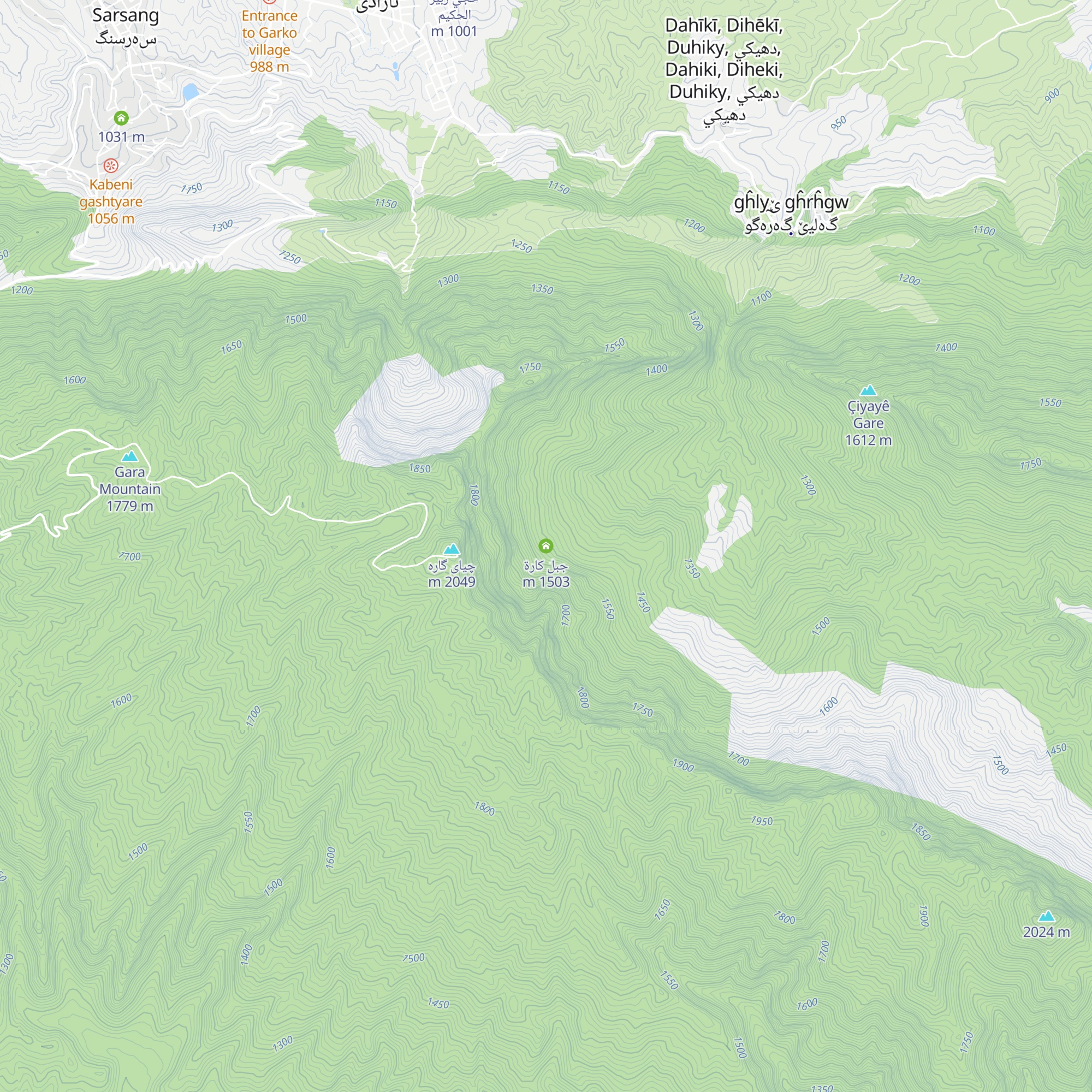 جبل كارة map