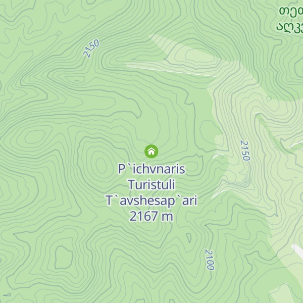 Map of P`ichvnaris Turistuli T`avshesap`ari