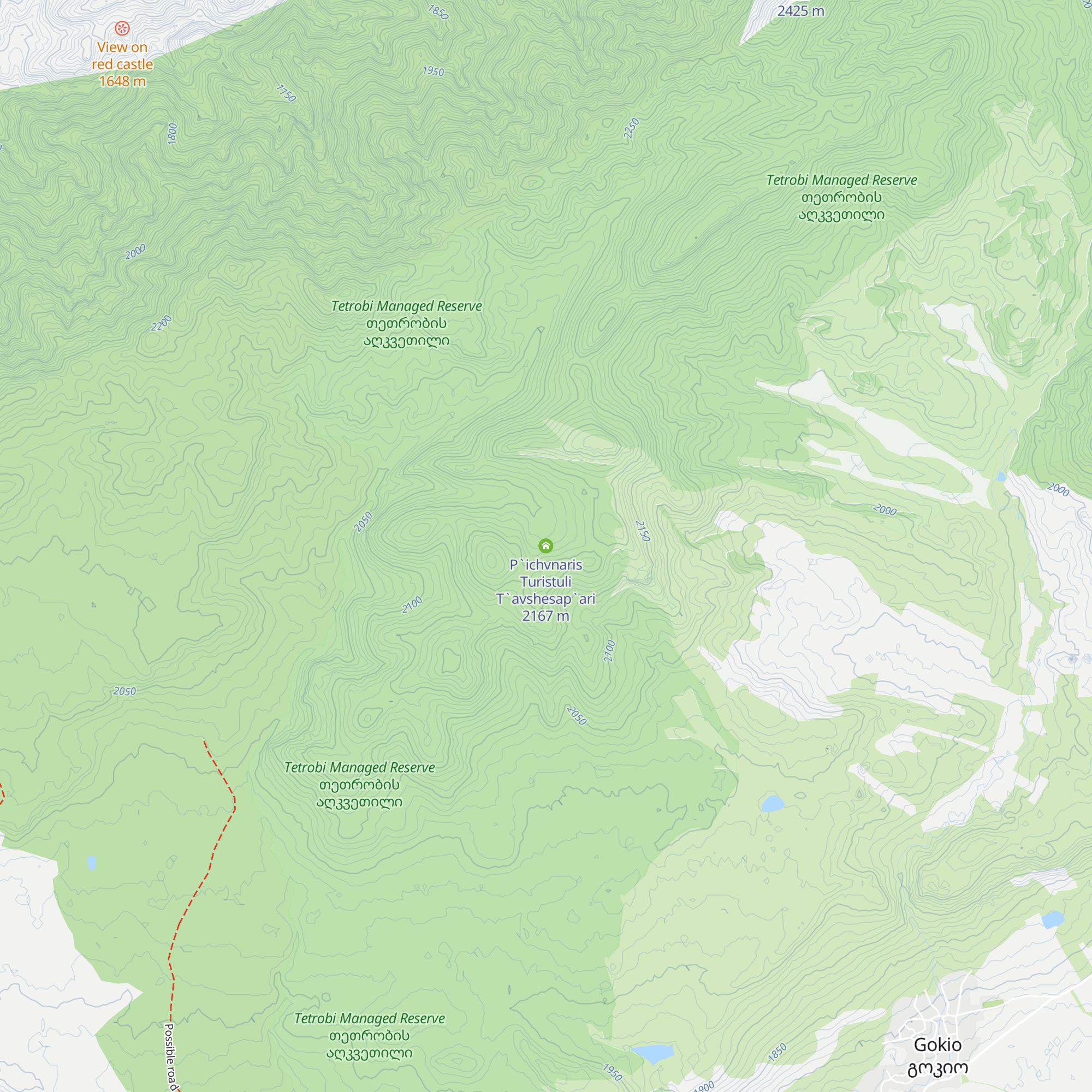 P`ichvnaris Turistuli T`avshesap`ari map