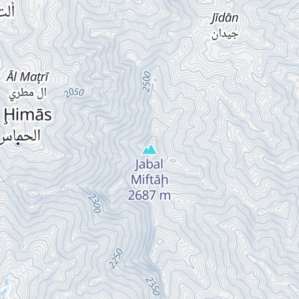 Map of Jabal Miftāḩ