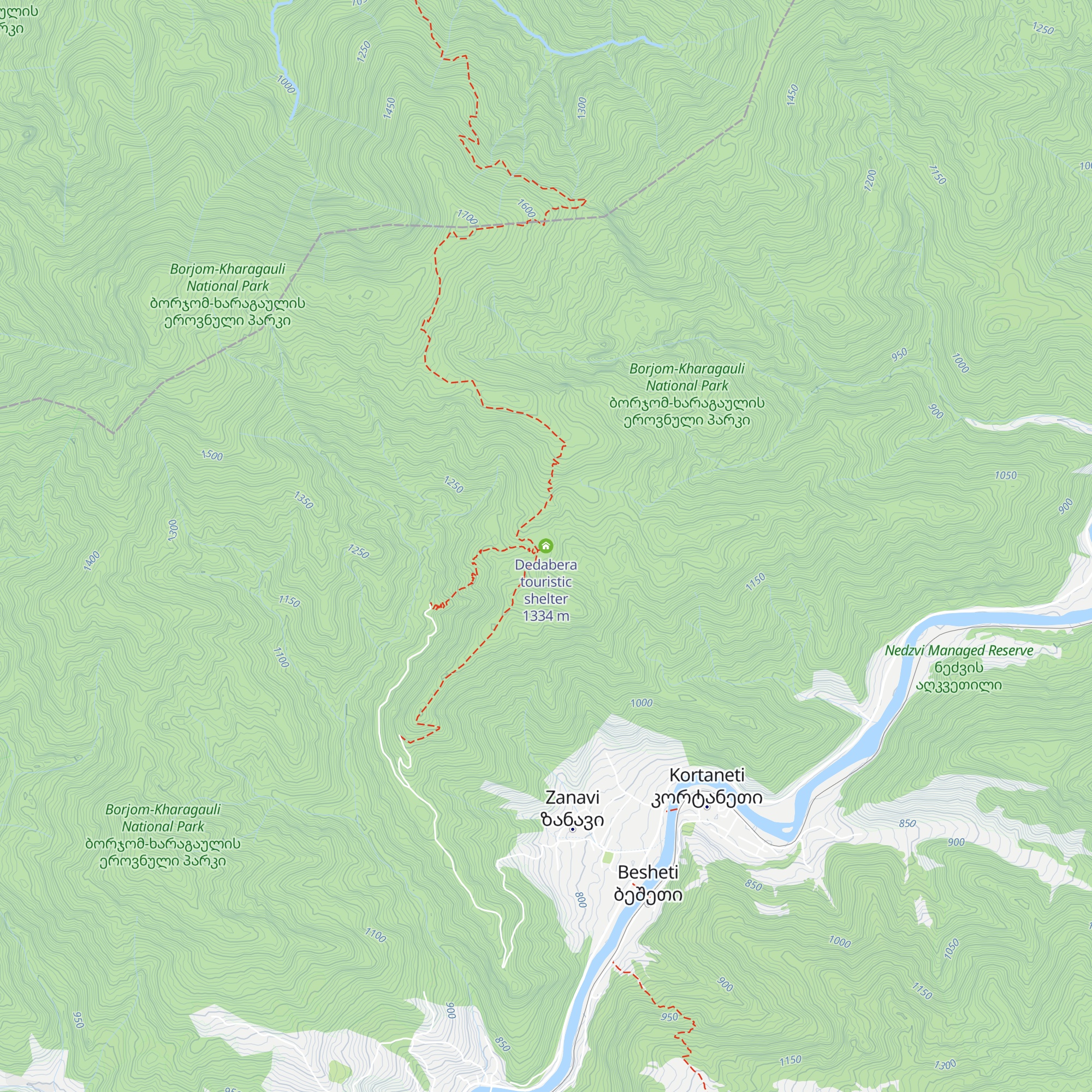 Dedabera touristic shelter map