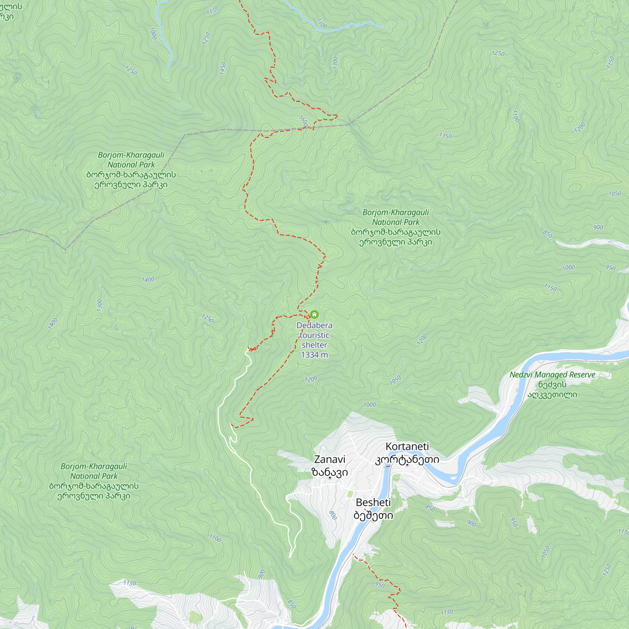 Dedabera touristic shelter map