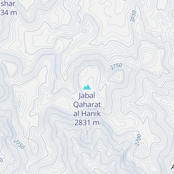 Map of Jabal Qaharat al Hanik