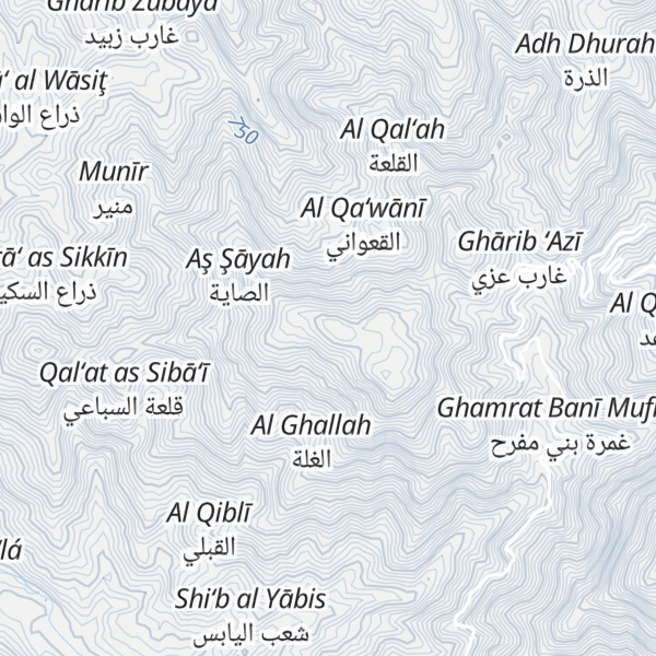 Map of Jabal `Izzan