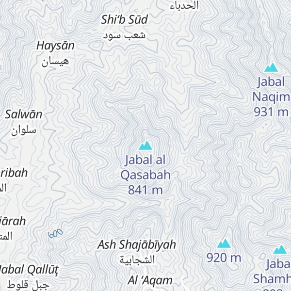 Map of Jabal al Qasabah