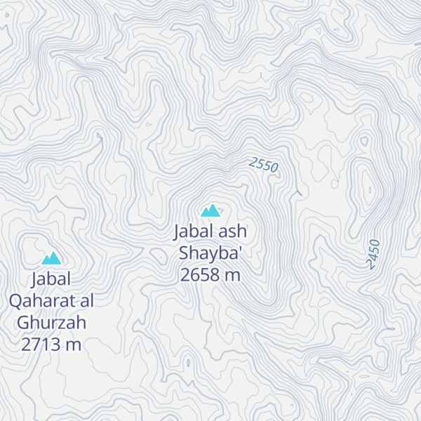 Map of Jabal ash Shayba'