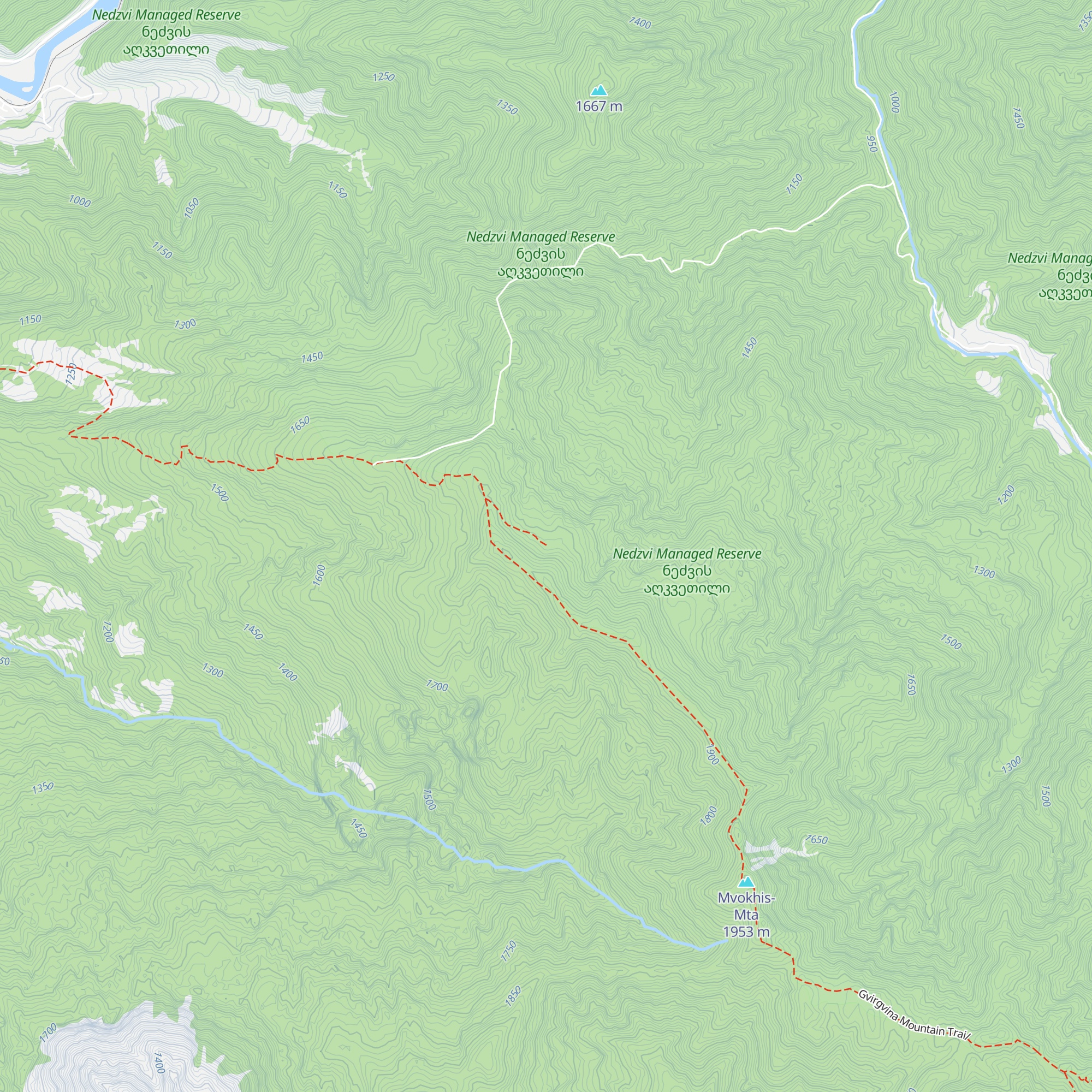 Gvirgvina touristic shelter map