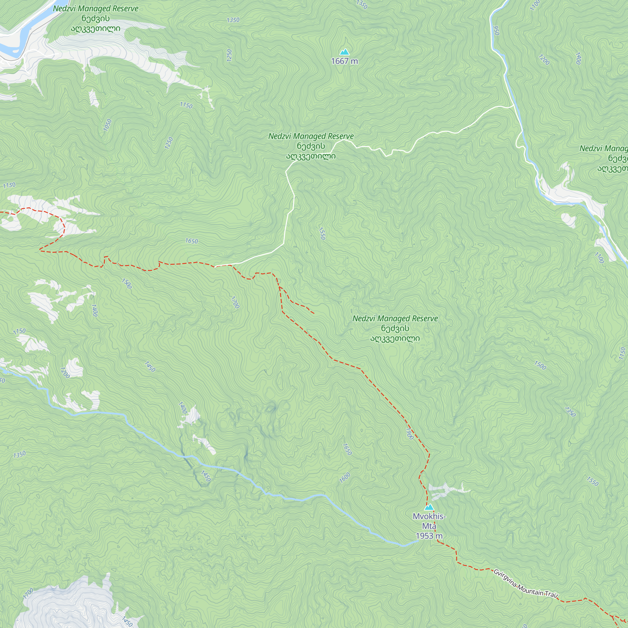 Gvirgvina touristic shelter map