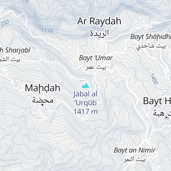 Map of Jabal al ‘Urqūb