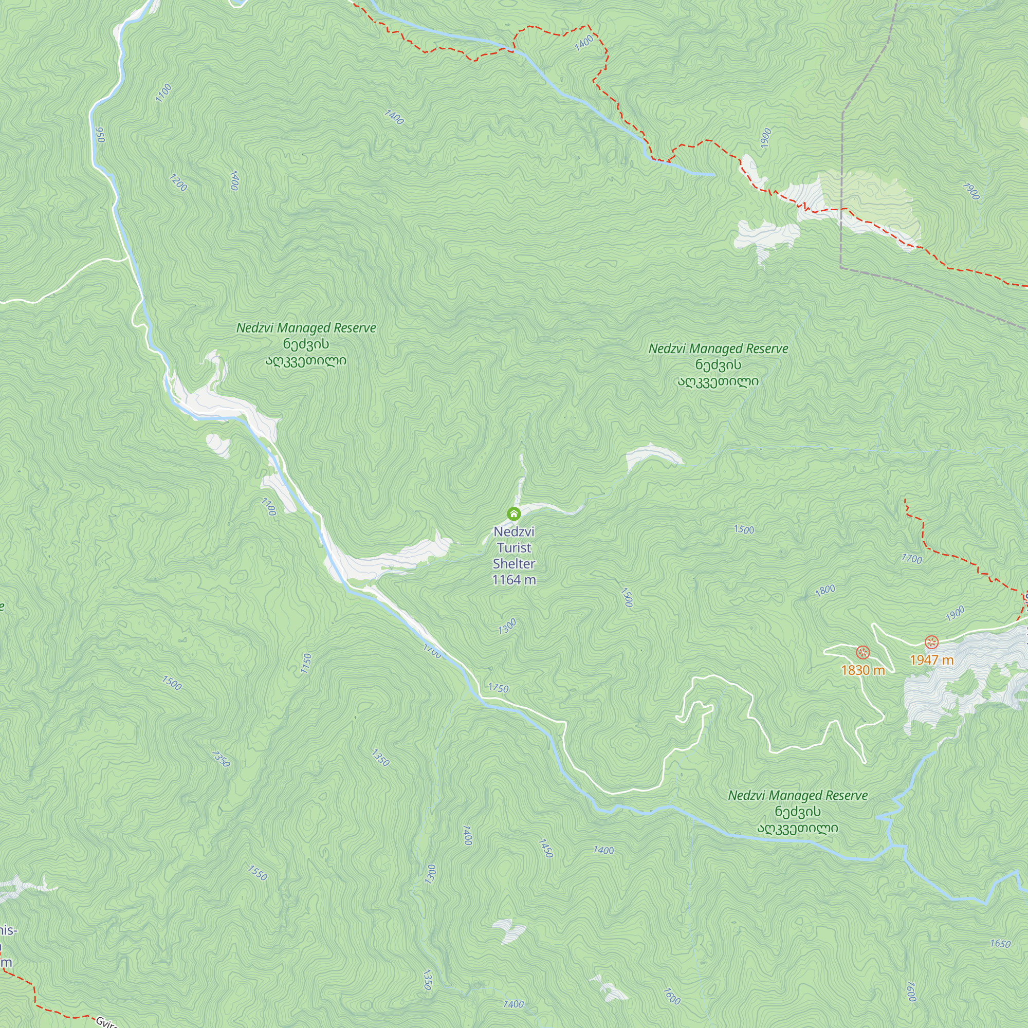Nedzvi Turist Shelter map