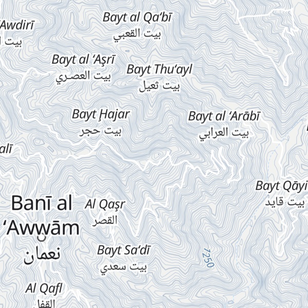 Map of Jabal Bani `Awwam