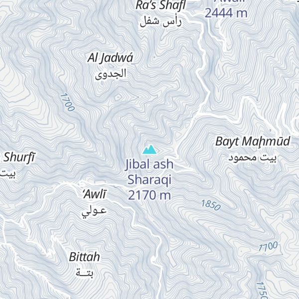Map of Jibal ash Sharaqi