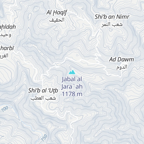 Map of Jabal al Jara`ah