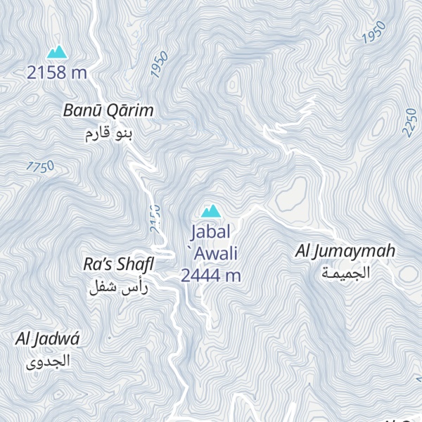Map of Jabal `Awali