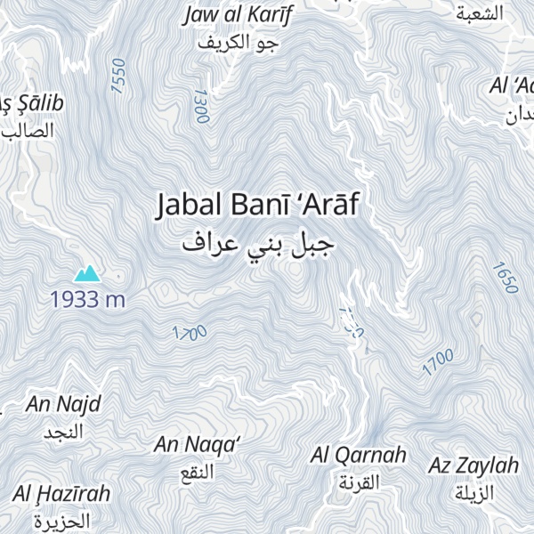 Map of Jabal Bani `Araf