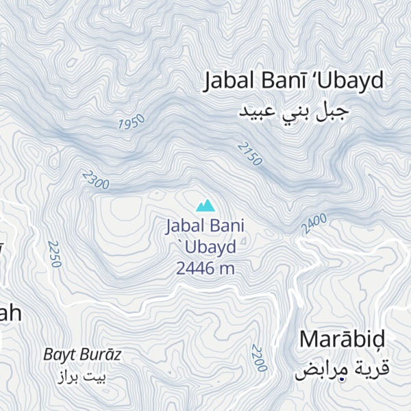Map of Jabal Bani `Ubayd