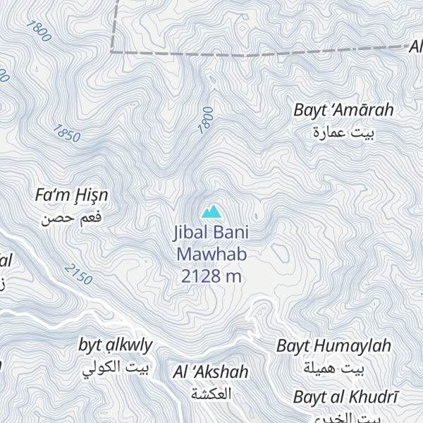 Map of Jibal Bani Mawhab