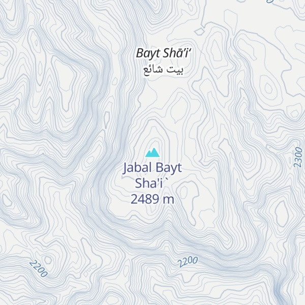 Map of Jabal Bayt Sha'i`
